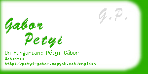 gabor petyi business card