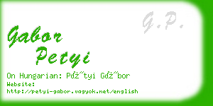 gabor petyi business card